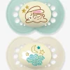 Lot De 2 Sucettes En Silicone MAM Nuit 18+ Vert + Bleu – Mam 14