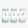 Lot De 3 Biberons 260 Ml MAM Easy Start Anti-colique Nature 2 Bleu Aqua + 1 Beige – Mam 19